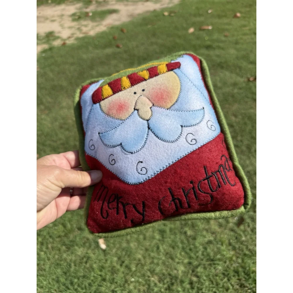 Santa Claus Merry Christmas Decor Door Knob Doorknob Pillow 7x9”